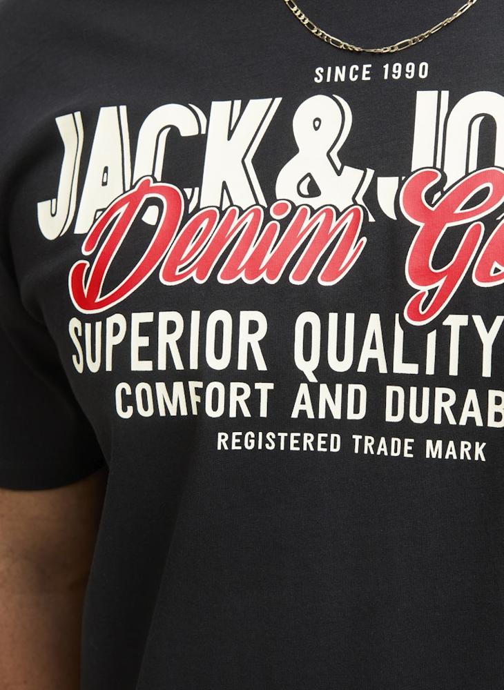 جاك اند جونز تيشيرت جيليوجو برسومات بياقة دائرية - Image 4