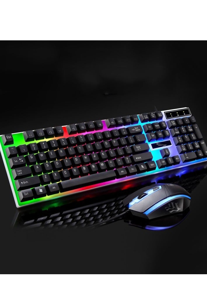 G21 Multiple Color Rainbow LED Backlit Mechanical Feeling USB Wired Gaming Keyboard and Mouse Combo for Working or Game  - Image 1