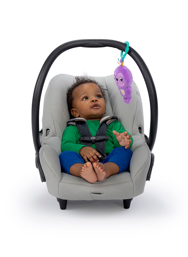 Bright Starts - Jingle Joy Reach & Rattle Toy for Stroller - Purple Sloth with Chime Sounds - Image 1