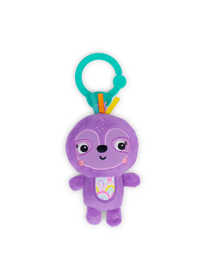 Bright Starts - Jingle Joy Reach & Rattle Toy for Stroller - Purple Sloth with Chime Sounds - Image 1