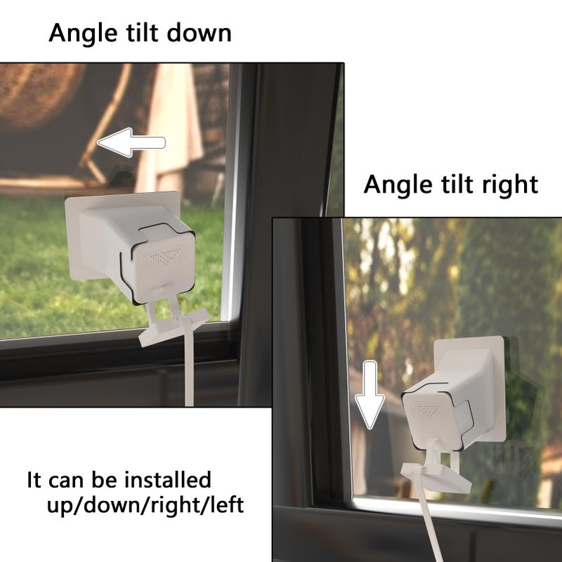 Teccle Angled Window Mount for Wyze Cam V4 and V3 Tilt Angle Glass Mount Through Windows Glass Surfaces Use Cam v4 Turn Wyze Camera into a Window Camera for Outdoor Monitoring - Image 4