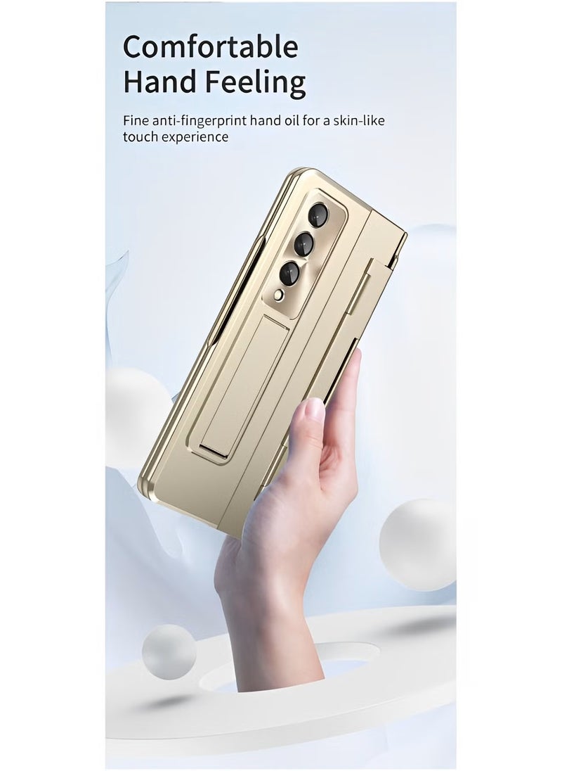 REOCLE Phone Case Phone Cover with Screen Protector Transparent Frosted Stand Hinge Phone Case for Samsung Galaxy Z Fold 3 - Image 3