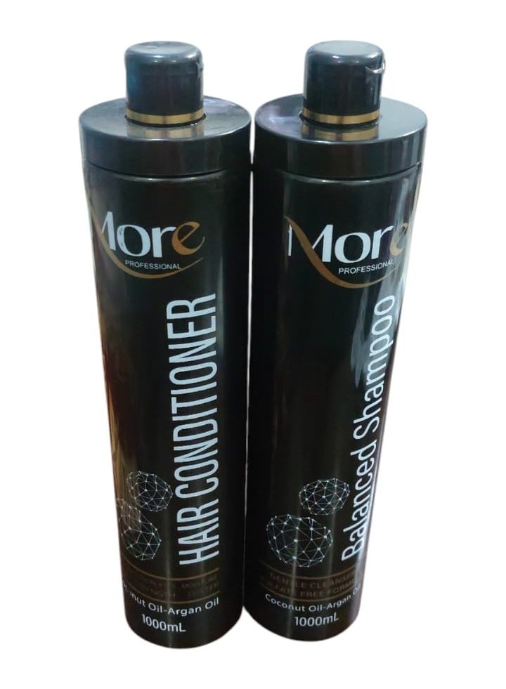 مجموعه مور بروفشنال للعنايه بالشعر  بزيت جوز الهند والارجان شامبو 1000جرام بلسم 1000 جرام وحمام كريم 750 جرام وسيرم 80 جرام - Image 2