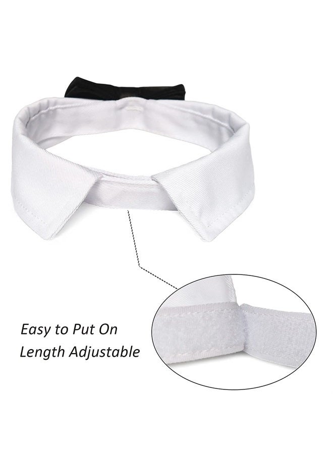 Bowtie for Dog, KOOLMOX Dog Bow Tie Collar Black, Adjustable White Dog Tuxedo Collar with Black Dog Neck Bow Tie for Medium Large Boy Dog Wedding Formal Tuxedo Suit Tux Outfits Birthday Costumes