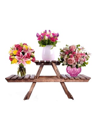 Wooden Plant Stand for Balcony Living Room Indoor Outdoor Plant Stand Folding Display Rack Storage Rack for Patio Garden Yard (3 Tier, Brown) Solid Wood Side Table - pzsku/Z55C18B1151EDA38C9B8DZ/45/1746879370/b20211a8-4bee-4c54-9cbe-4f586e42b925