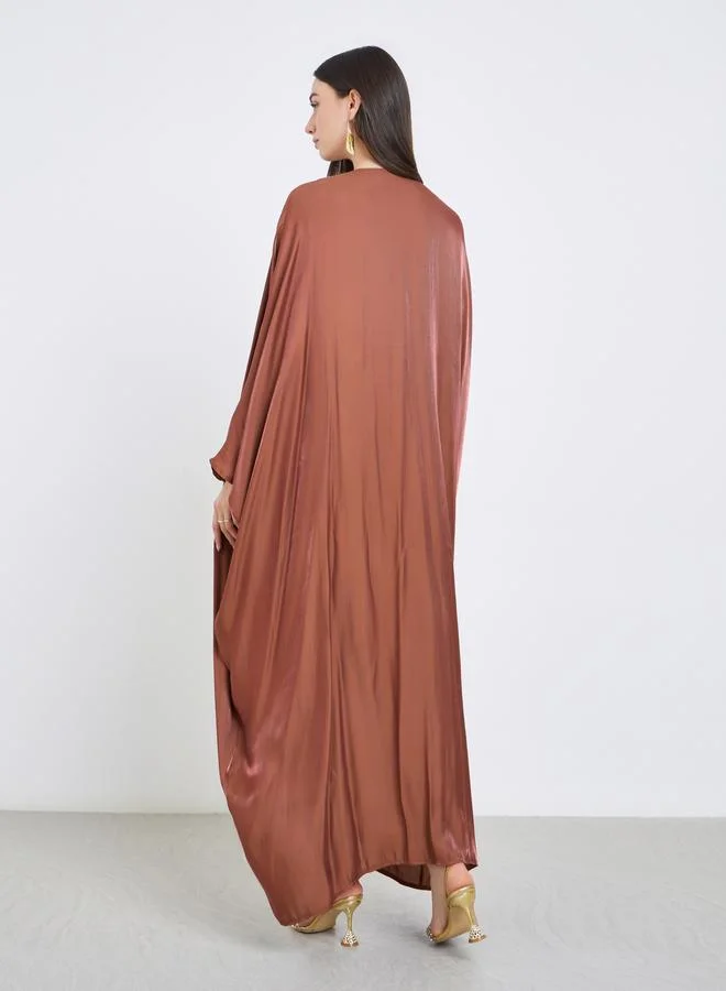 Take Two Take Two Coffee Brown Batwing Sleeve Abaya