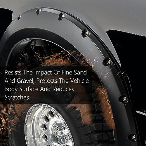 GPLUS G-PLUS Fender Flares, Compatible with Chevy Silverado 1500 2007-2013 Fleetside 69.3" Short Bed Crew Cab (Only Fit 2007 Silverado New Body Style, Not Fit GMC models) Textured Protector Cover - Image 5