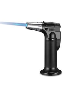 JiFENG Butane Torch Lighter Kitchen Straight Torch Lighters Butane Refillable Blow Torch for Cooking with Safety Lock & Adjustable Flame for BBQ,Creme Brulee, Baking(Butane Gas not Included,Black)  - Image 1