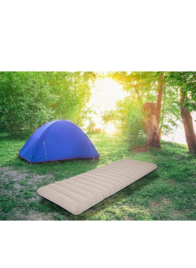 Inflatable Single Size Camping Mattress Beige 183x71cm