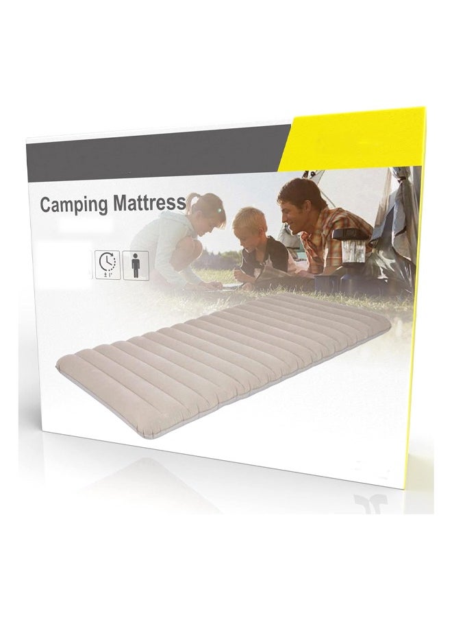 Inflatable Single Size Camping Mattress Beige 183x71cm