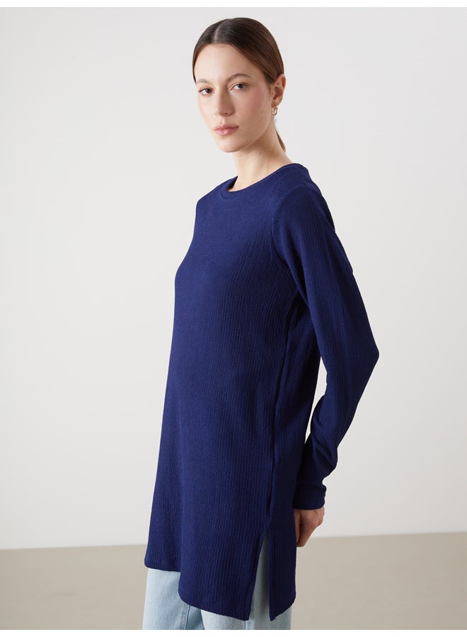 LC WAIKIKI Crew Neck Textured Women's Tunic - Image 1