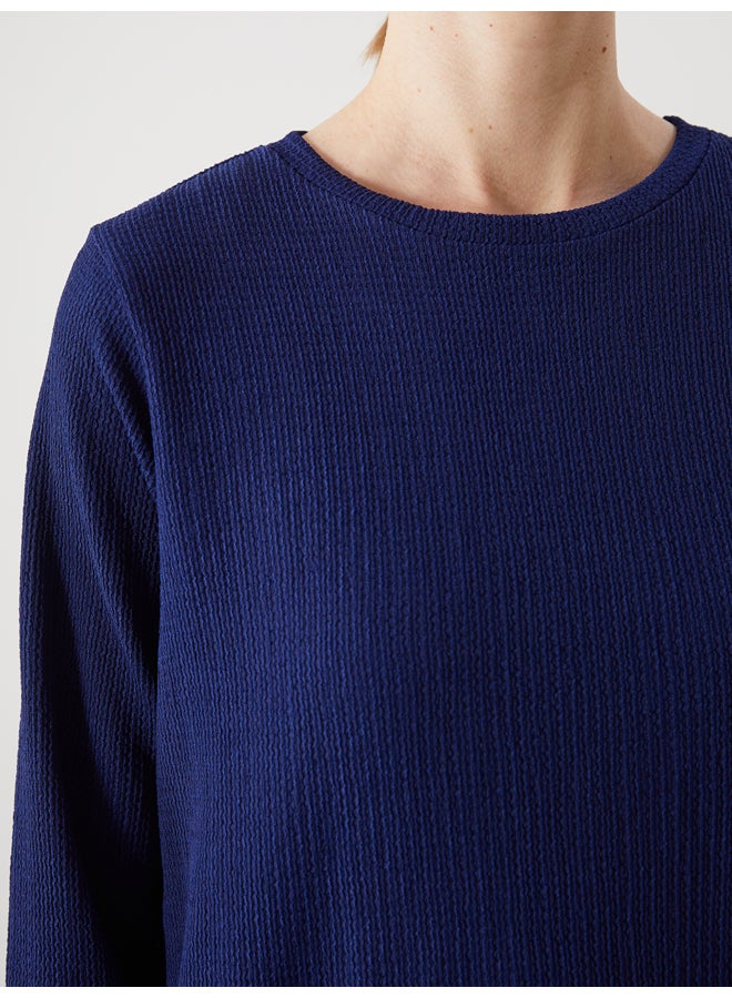 LC WAIKIKI Crew Neck Textured Women's Tunic - Image 3