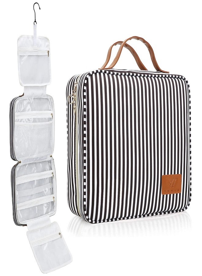 YMWVH Toiletry Bag Travel Bag with Hanging Hook, Water-resistant Makeup Cosmetic Bag Organizer for Shampoo, Full Sized Container, Toiletries, Perfect for Travel/Daily Use/Valentine's Day (Black) - Image 1