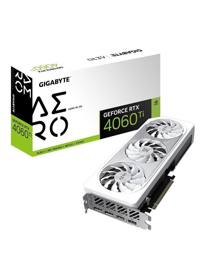 GIGABYTE GeForce RTX 4060 Ti AERO OC 8G Graphic Card White - Image 1