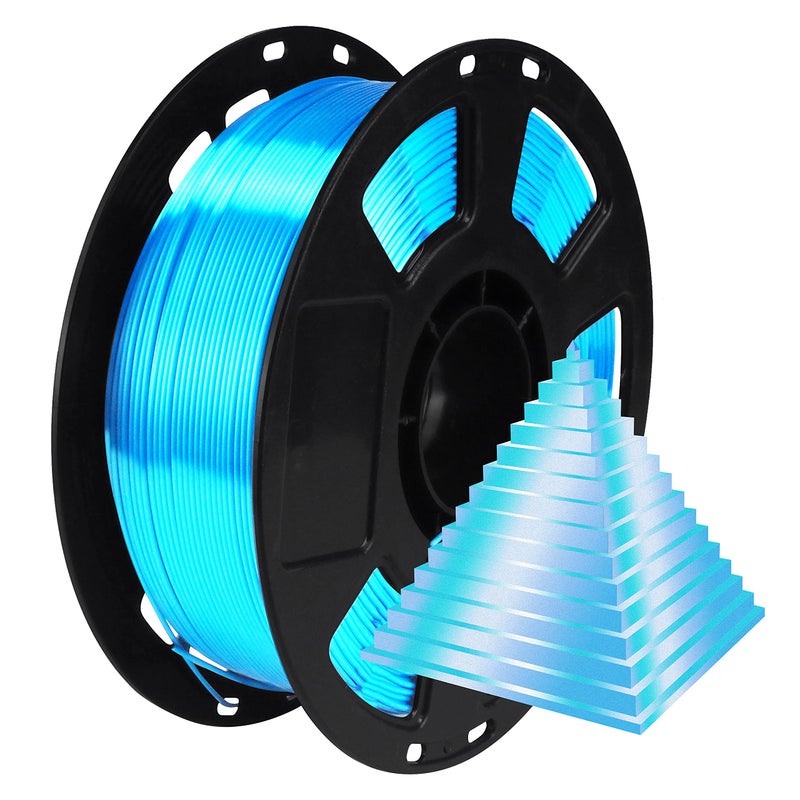BBLIFE Silk Acid Blue PLA Peacock Blue Pearlescent Shining 3D Printing Material 1kg 22lbs 175mm 3D Plastic Material Widely Support for FDM 3D Printer Easy to Print