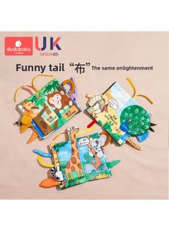 Generic Cloth Book Early Education Baby Tear Can't Bite Three-dimensional Tail Book 6 Months Baby Early Education Cognitive Toys-Colour:[3 Big Cloth Books] Ocean + Forest + Farm Animals  - Image 3