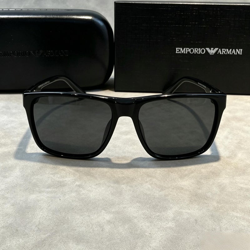 Armani Classic Sunglasses,Glossy Black Square Polarized Sunglasses for Men UV400 Driving Outdoor Shades - Image 2