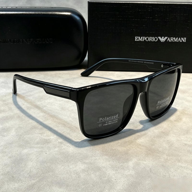 Armani Classic Sunglasses,Glossy Black Square Polarized Sunglasses for Men UV400 Driving Outdoor Shades - Image 3