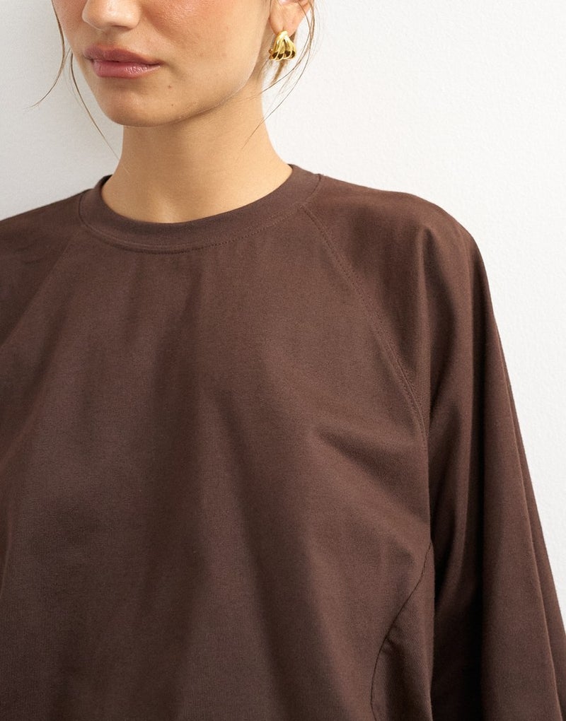 TOPSHOP Raglan Sleeve Cinch Cuff Tie Top - Image 3