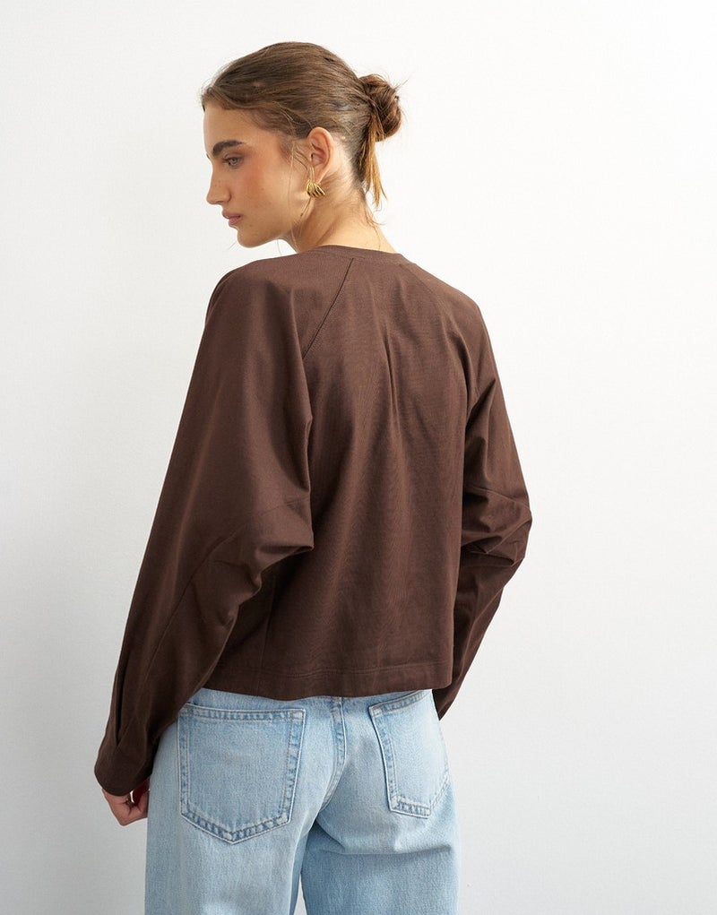 TOPSHOP Raglan Sleeve Cinch Cuff Tie Top - Image 2