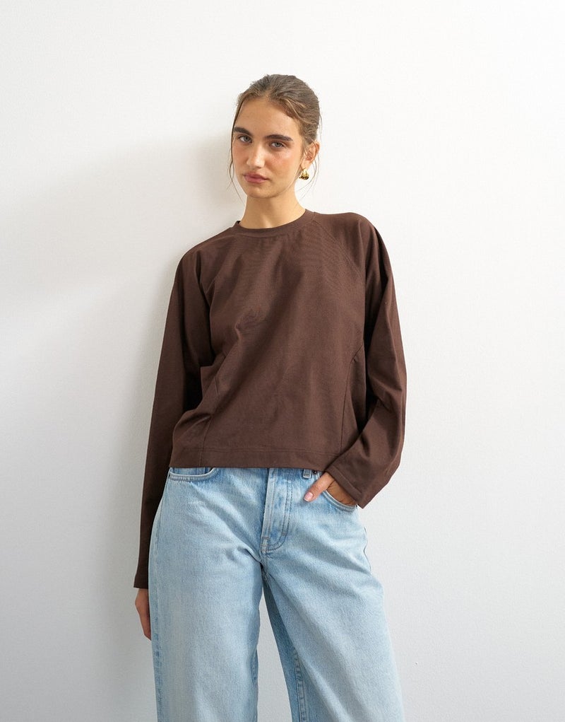 TOPSHOP Raglan Sleeve Cinch Cuff Tie Top - Image 1
