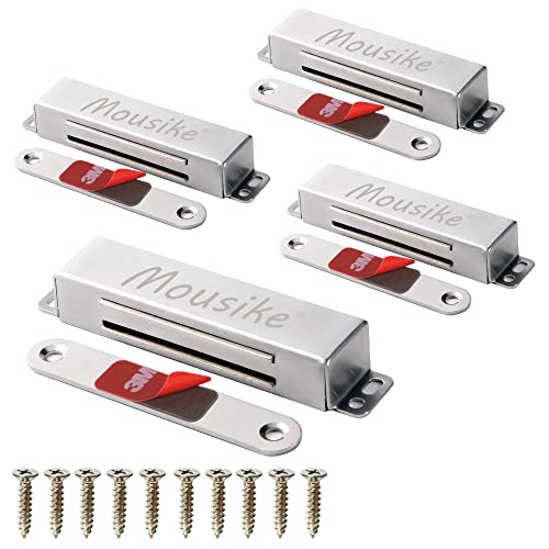 Mousike Magnetic Door Catch Heavy Duty 90lb Door Magnets with Strong Magnetic for Kitchen Cupboard Wardrobe Closet Cabinet Door Drawer Latch 4 Pack