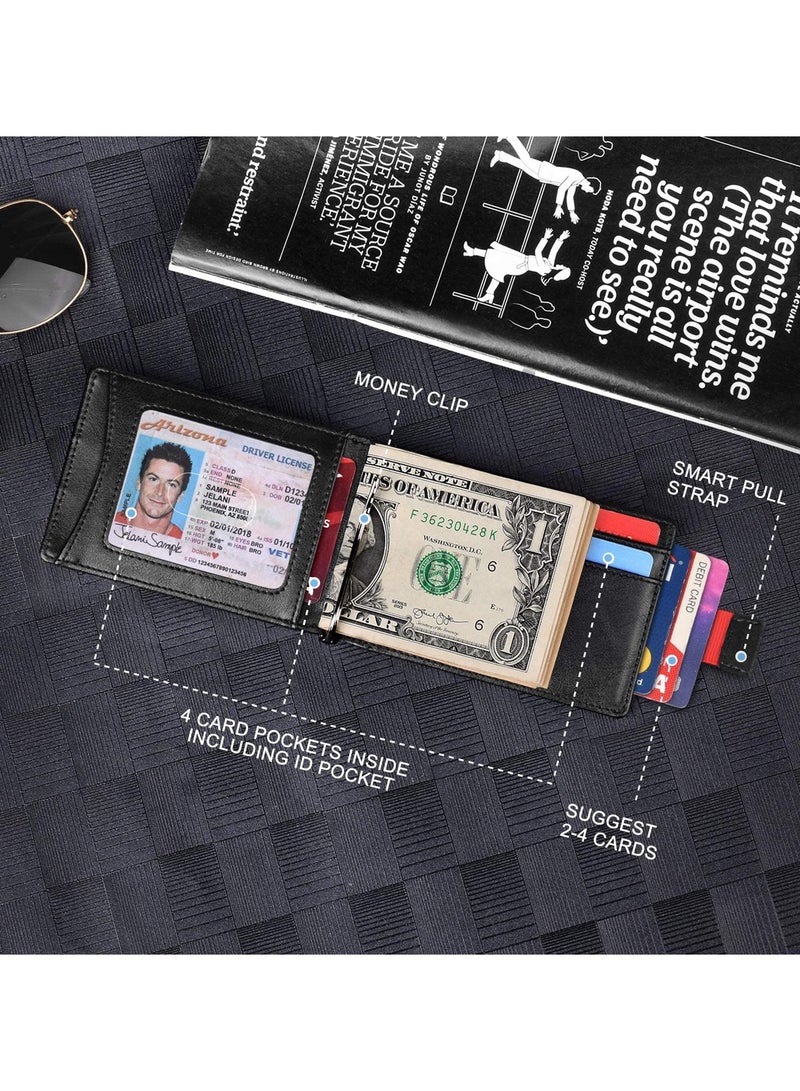 SYOSI Slim Wallets for Men RFID Blocking Bifold Front Pocket Credit Card Holder for Men Minimalist Wallet with Gift Box (Black)  - Image 3