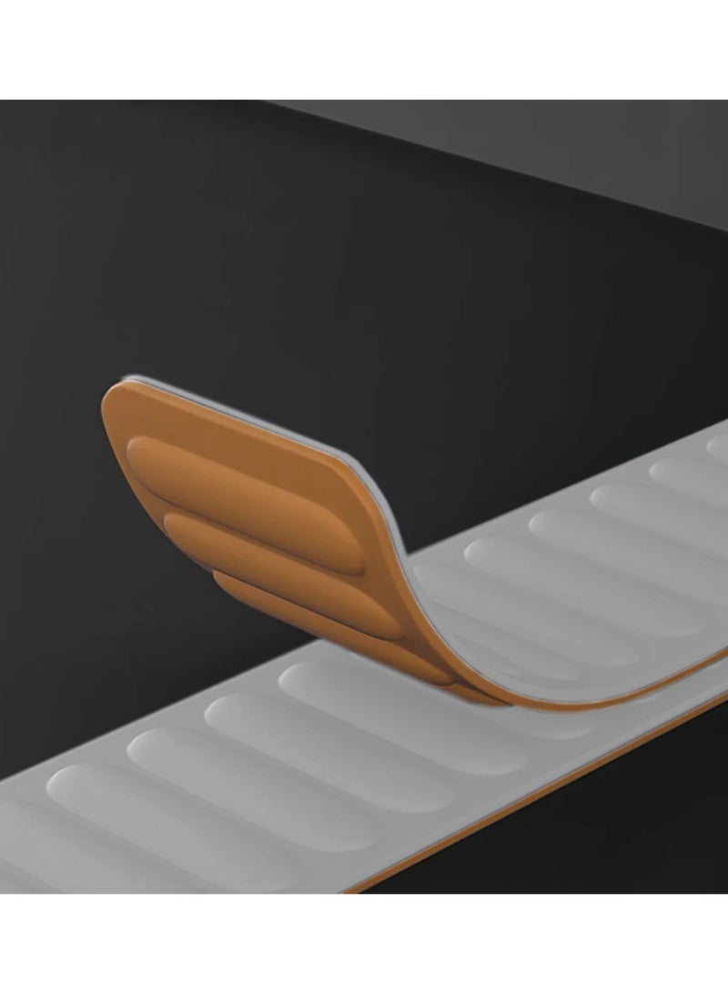 Spigen High Quality Silicone Magnetic Suction Watch Band for Apple Watch 42mm 44mm 45mm 49mm Compatible with Ultra 1,2 Series 9,8,7,6,5,4,3,2,1 - White - Image 5