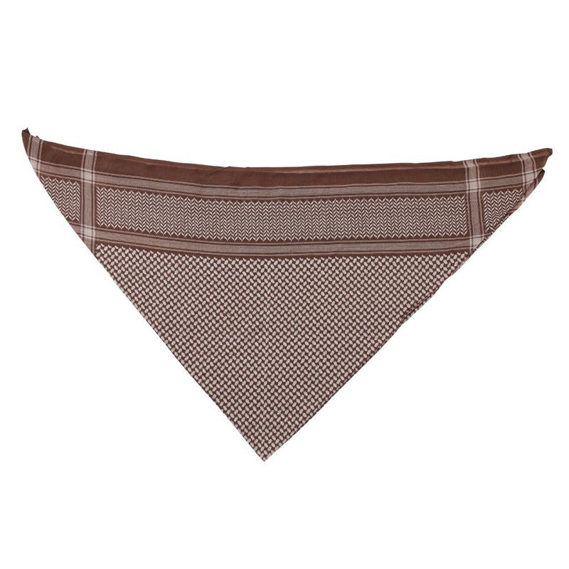 اليرموك شماغ الكوفية التقليدي - حجاب عربي خفيف الوزن من القطن للرجال والنساء (بني وأبيض) - Image 2