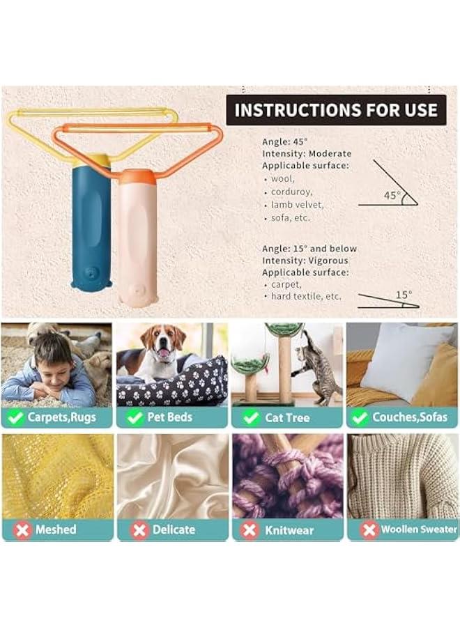 رينكس أداة إزالة شعر الحيواات الأليفة والكلا ع الأريكة، فعالة وقالة لإعادة الاستخدام وماسة للسيارة والسجاد والأثاث م الميكاكوز، 4 قطع - Image 5