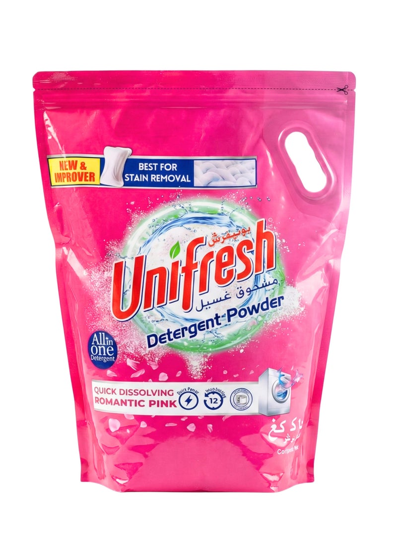 يونيفرش مسحوق غسيل وردي 3 كجم - قوة تنظيف فائقة، وانتعاش يدوم طويلاً، ومنظف غسيل يزيل البقع الصعبة - Image 1