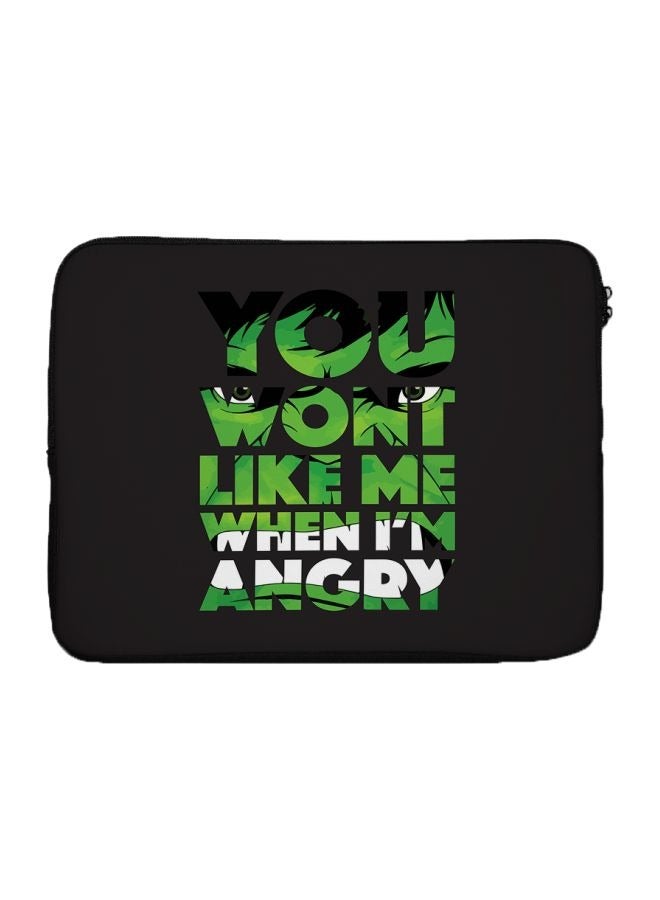 LIT Hulk Angry Quote Printed Laptop Sleeve - Image 1