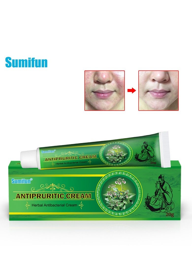Sumifun Antipruritic Cream Herbal Antibacterial Cream,Eczema Itch Skin Care,Mosquito Bites,Effective Inhibition Of Fungi,Non-Irritating To The Skin 1pcs 20g - Image 1