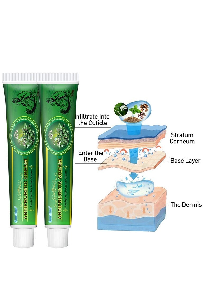 Sumifun Antipruritic Cream Herbal Antibacterial Cream,Eczema Itch Skin Care,Mosquito Bites,Effective Inhibition Of Fungi,Non-Irritating To The Skin 1pcs 20g - Image 5