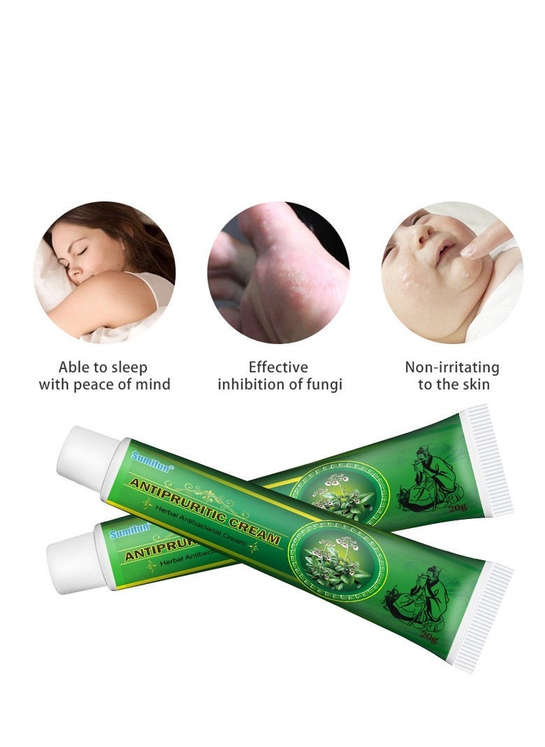 Sumifun Antipruritic Cream Herbal Antibacterial Cream,Eczema Itch Skin Care,Mosquito Bites,Effective Inhibition Of Fungi,Non-Irritating To The Skin 1pcs 20g - Image 4