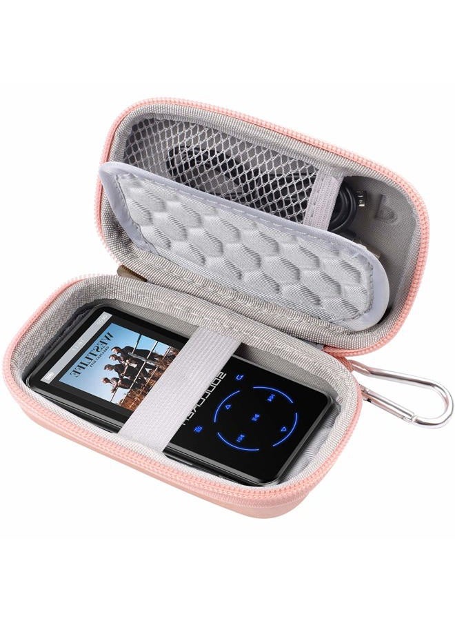 Comecase MP3 & MP4 Player Case for SOULCKER/G.G.Martinsen/Grtdhx/iPod Nano/Sandisk Music Player/Sony NW-A45 and Other Music Players with Bluetooth. Fit for Earbuds, USB Cable, Memory Card - Rose Gold - Image 1
