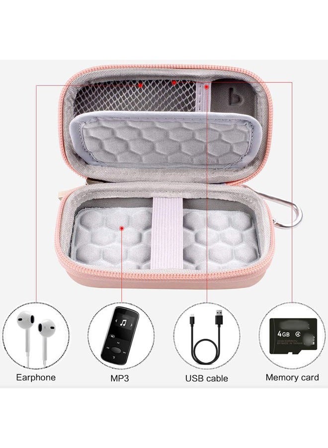 Comecase MP3 & MP4 Player Case for SOULCKER/G.G.Martinsen/Grtdhx/iPod Nano/Sandisk Music Player/Sony NW-A45 and Other Music Players with Bluetooth. Fit for Earbuds, USB Cable, Memory Card - Rose Gold - Image 3