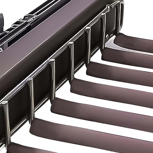 HYDERON Pull Out Pants Rack -Steel Hangers - Clothes Organiser Storage Bar Pants Slide Out Rack Trousers Rack for Wardrobe Organization. Colour: Mocha (Side Mounted Trouser Rack), 1 Set - Image 3