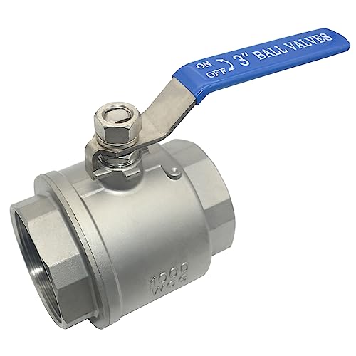 DAN SPEED 3" NPT Female 316 Stainless Steel Full Port Ball Valve Vinyl Handle WOG1000 (3 inch) - Image 1