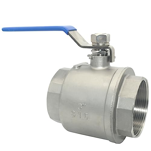 DAN SPEED 3" NPT Female 316 Stainless Steel Full Port Ball Valve Vinyl Handle WOG1000 (3 inch) - Image 2