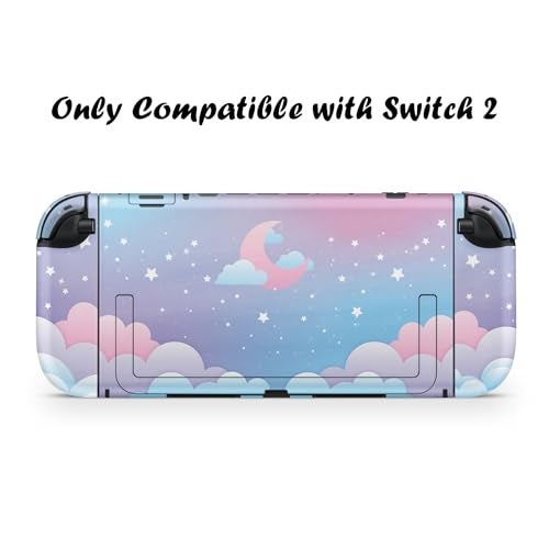 Tacky Design Clouds Skin Compatible with Nintendo Switch 2 Skin Wrap Cover, Blue Kawaii wrap for Nintendo Switch 2 Cover, Premium 3M Vinyl (Switch 2 (2025)) - Image 4
