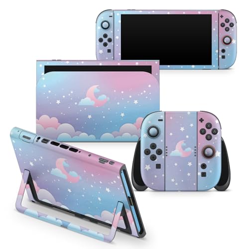Tacky Design Clouds Skin Compatible with Nintendo Switch 2 Skin Wrap Cover, Blue Kawaii wrap for Nintendo Switch 2 Cover, Premium 3M Vinyl (Switch 2 (2025)) - Image 1