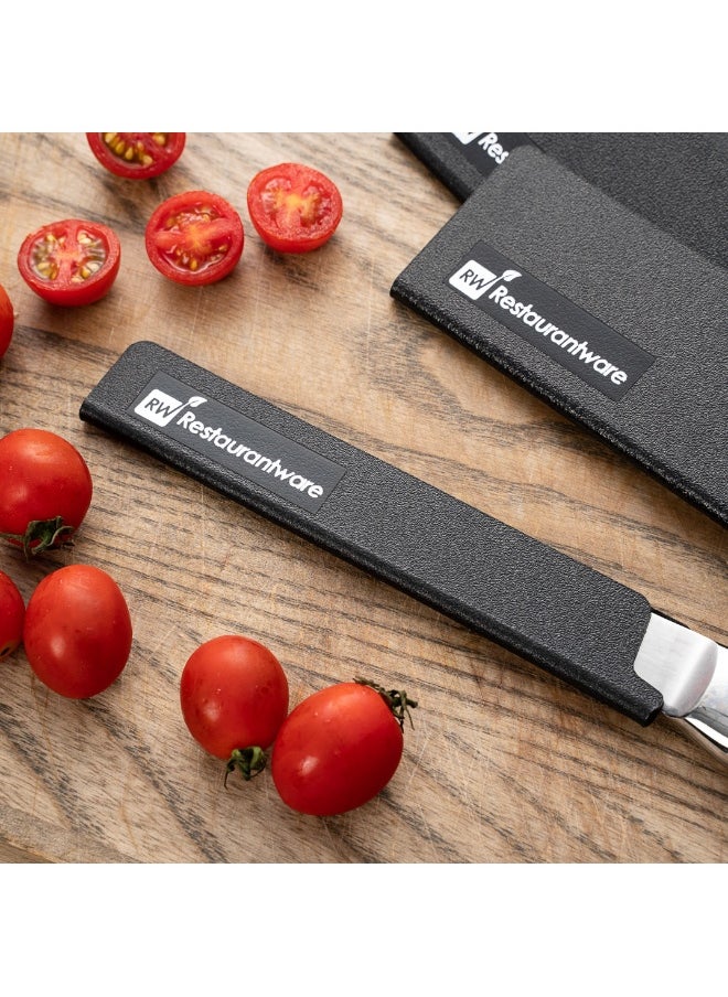 Restaurantware Sensei 6 x 1 Inch Knife Sleeve, 1 Knife Protector - Fits Steak Knife, Felt Lining, Black Plastic Knife Blade Guard, Durable, Cut-Proof  - Image 4