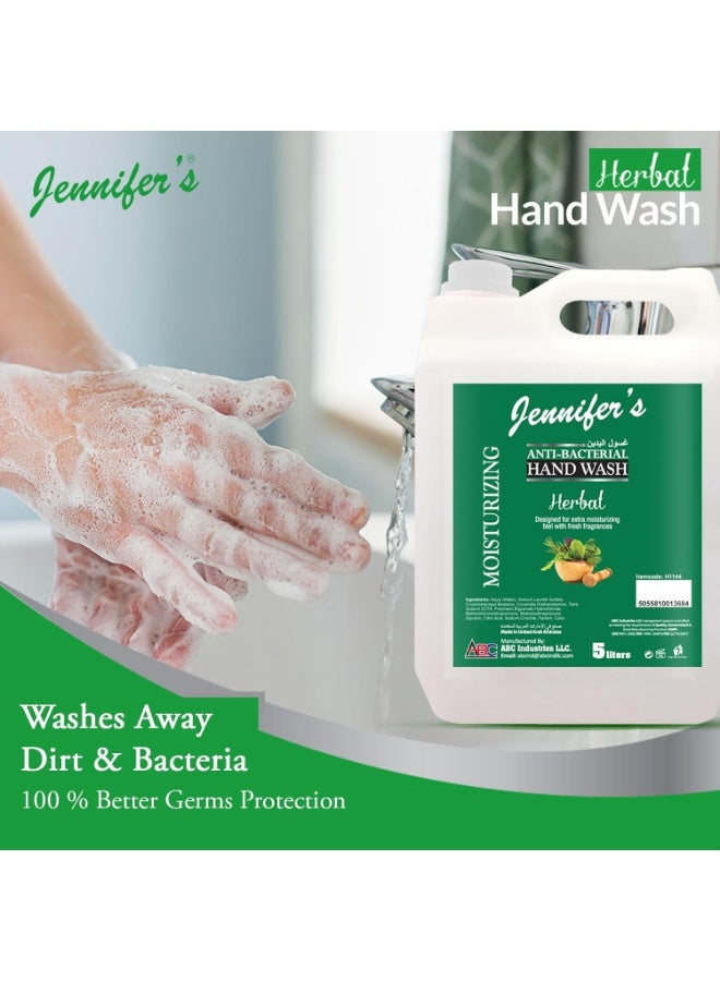 Jennifer's Hand Wash Herbal 5 Liters - Extra Moisturizing, Cleanses & Protects,Kills 99.9% Germs, Hydrating Formula, Refreshing Scent - Image 3