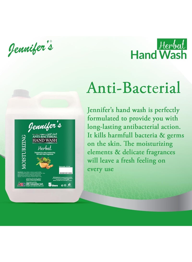 Jennifer's Hand Wash Herbal 5 Liters - Extra Moisturizing, Cleanses & Protects,Kills 99.9% Germs, Hydrating Formula, Refreshing Scent - Image 5
