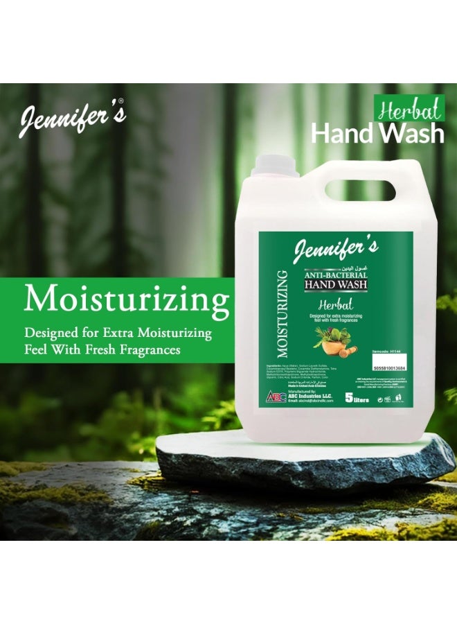Jennifer's Hand Wash Herbal 5 Liters - Extra Moisturizing, Cleanses & Protects,Kills 99.9% Germs, Hydrating Formula, Refreshing Scent - Image 4