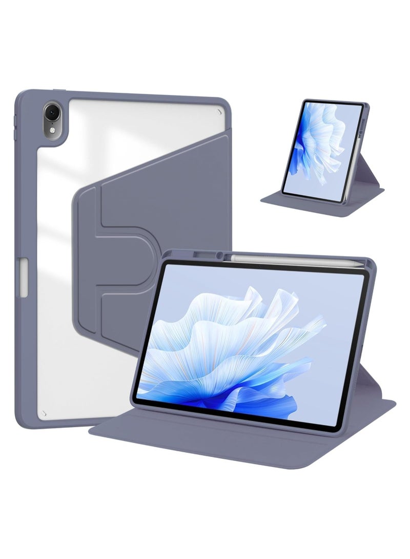 VKL Clear Back Case Compatible with Huawei MatePad Air 11.5 Inch Released 2023 with Pen Holder, 360 Degree Swivel Stand Folio Flip Smart Tablet Cover Auto Sleep/Wake Tablet Case (Lavender)) - Image 1