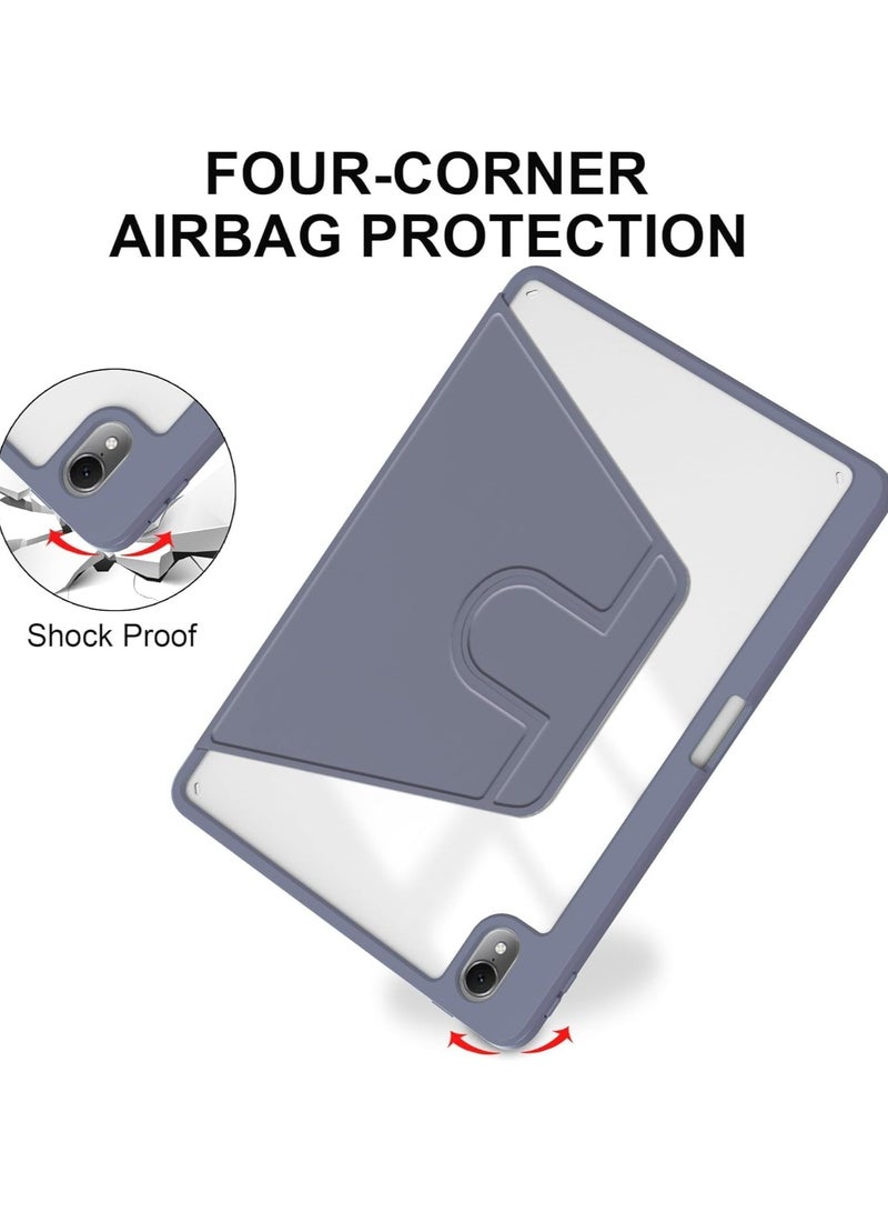 VKL Clear Back Case Compatible with Huawei MatePad Air 11.5 Inch Released 2023 with Pen Holder, 360 Degree Swivel Stand Folio Flip Smart Tablet Cover Auto Sleep/Wake Tablet Case (Lavender)) - Image 3