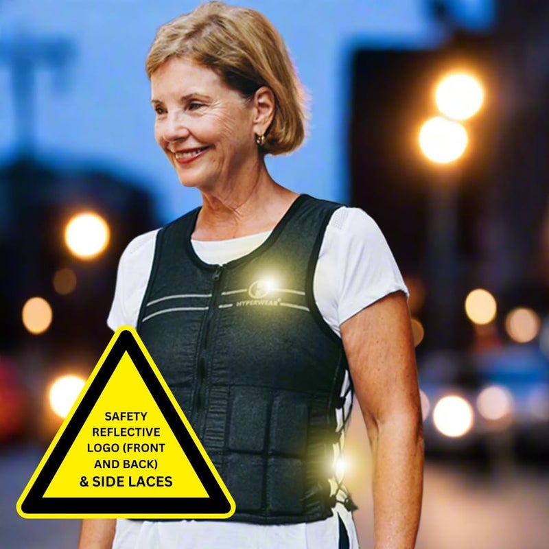 Hyperwear Hyper Vest FIT – Women’s Weighted Vest for Walking, Bone-Health Exercise, Osteoporosis & Osteopenia Workouts – Comfortable, Breathable, Machine-Washable – 5 lb or 10 lb – Carbon Black / Glacier Blue / Crimson Red - Image 2