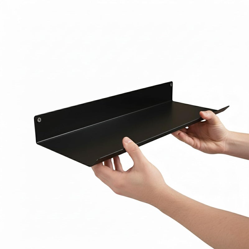 Djuize Metal Kitchen Shelf Rack|Metal Rack for Kitchen Storage|Organizer|Shelf|Vegetable Rack, Cupboard Shelf (Small Black 35cm) - Image 3